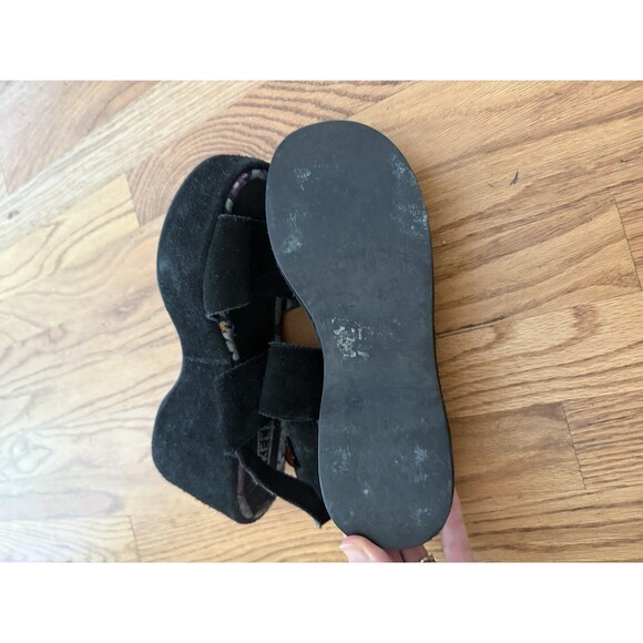 Vtg Y2K Skechers Black Chunky Platform Embroidered Floral Sandals Size 90s Sz 8 - Picture 5 of 6